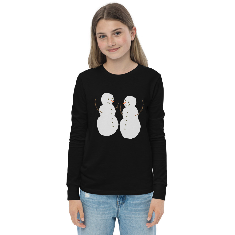 Youth long sleeve tee: Snowmen