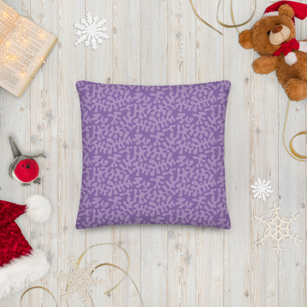 Premium Pillow: Abstract Leaves Purple