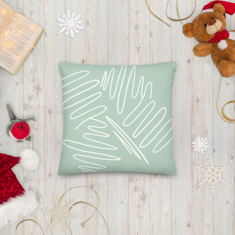 Premium Pillow: Abstract Lines Green