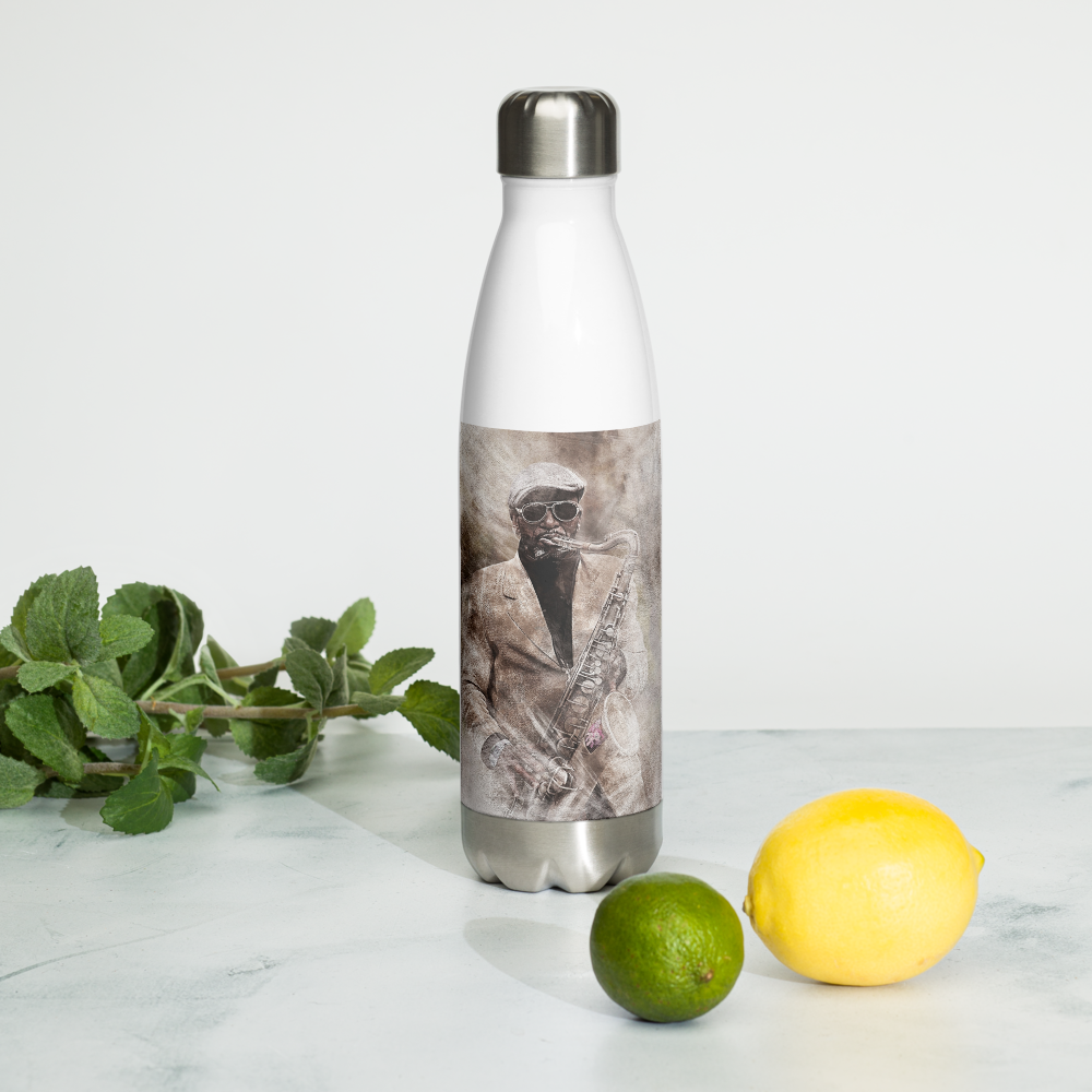 Stainless Steel Water Bottle: Sax Man