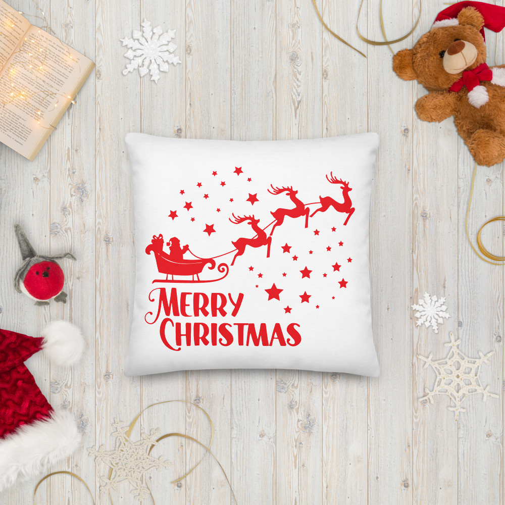Premium Pillow: Merry Christmas Reindeer