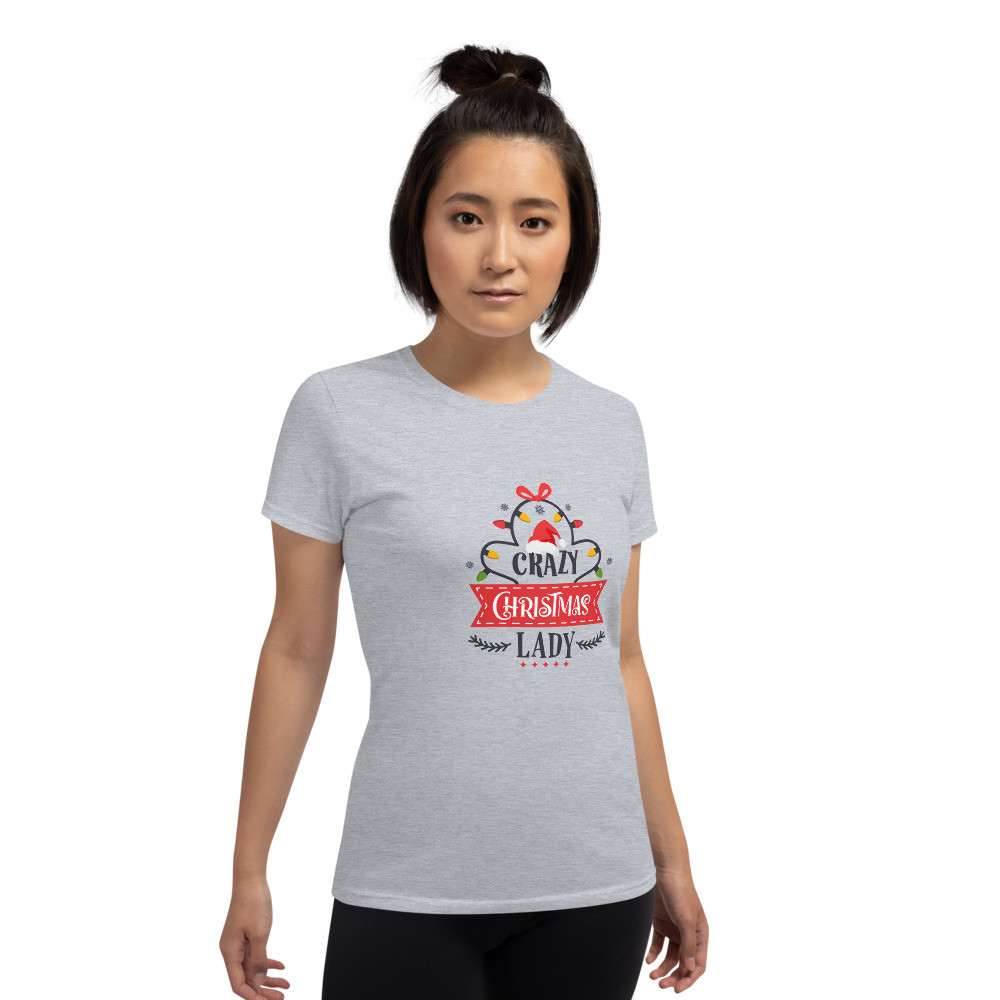 Women's short sleeve t-shirt: Crazy Christmas Lady