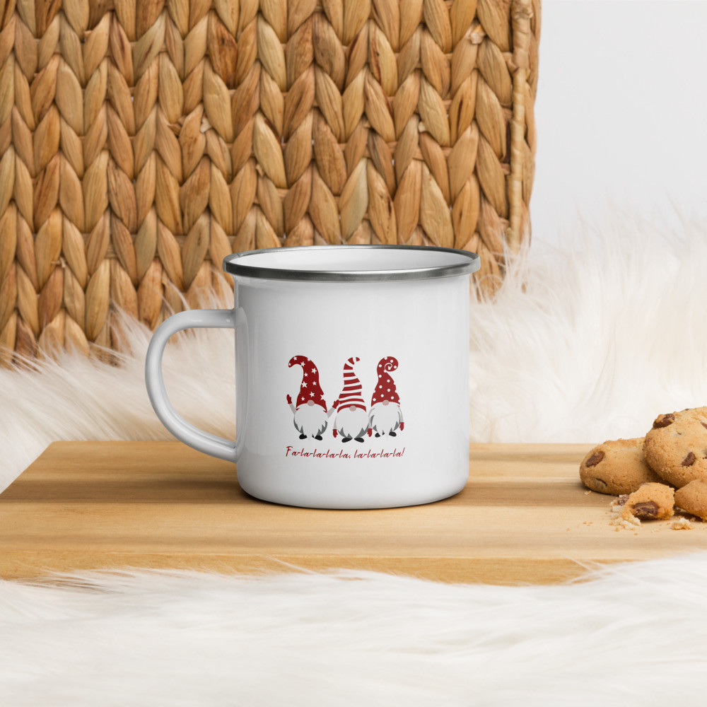 Enamel Mug: Christmas Fa La