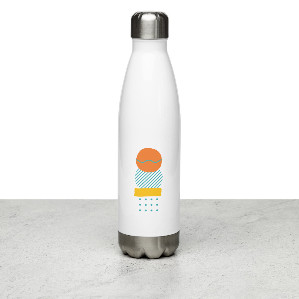 Stainless Steel Water Bottle: Wavy Line