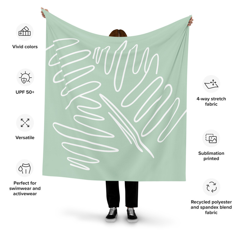 Recycled polyester fabric: Abstract Green Lines
