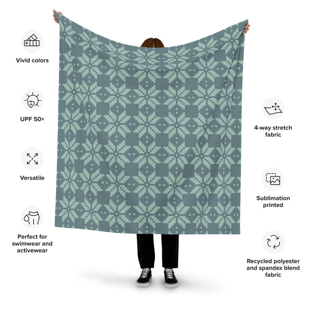 Recycled polyester fabric: Festive Snowflakes