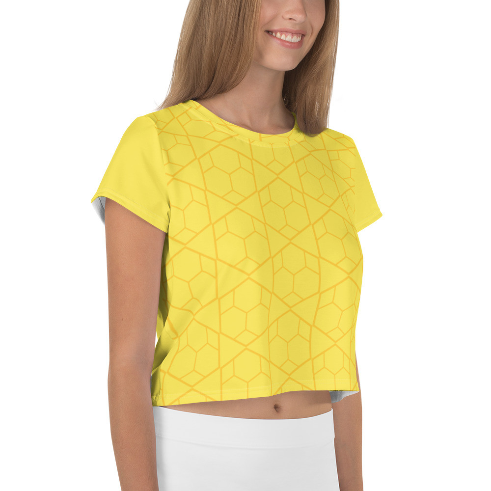 All-Over Print Crop Tee: Hexagon