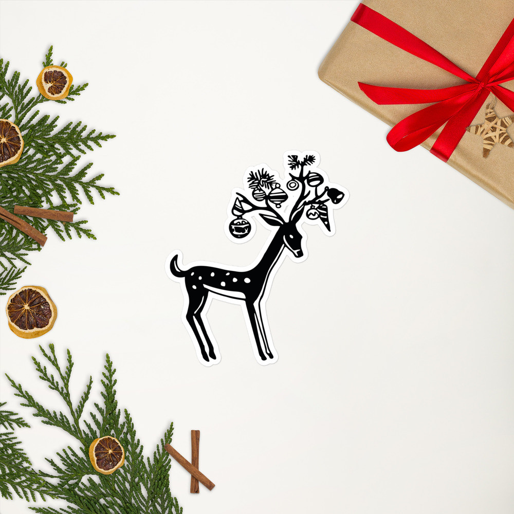 Bubble-free stickers: Happy Reindeer