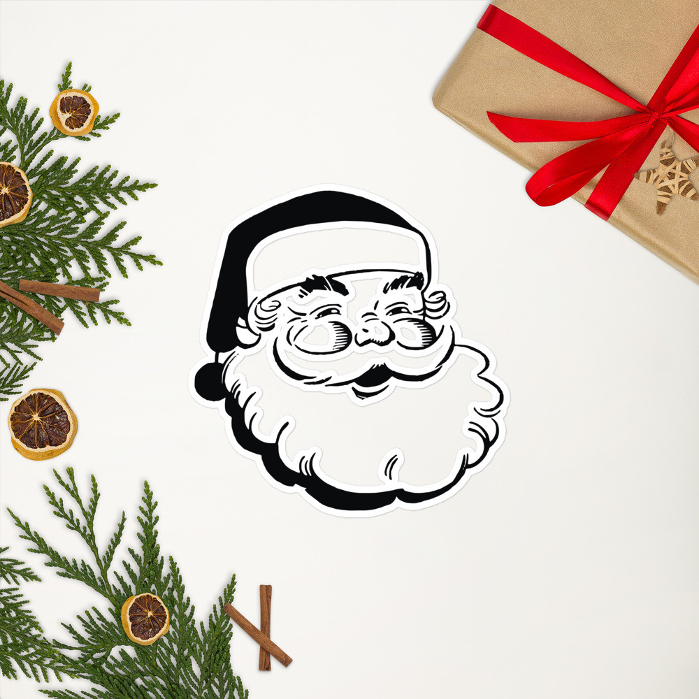 Bubble-free stickers: Santa Smiles