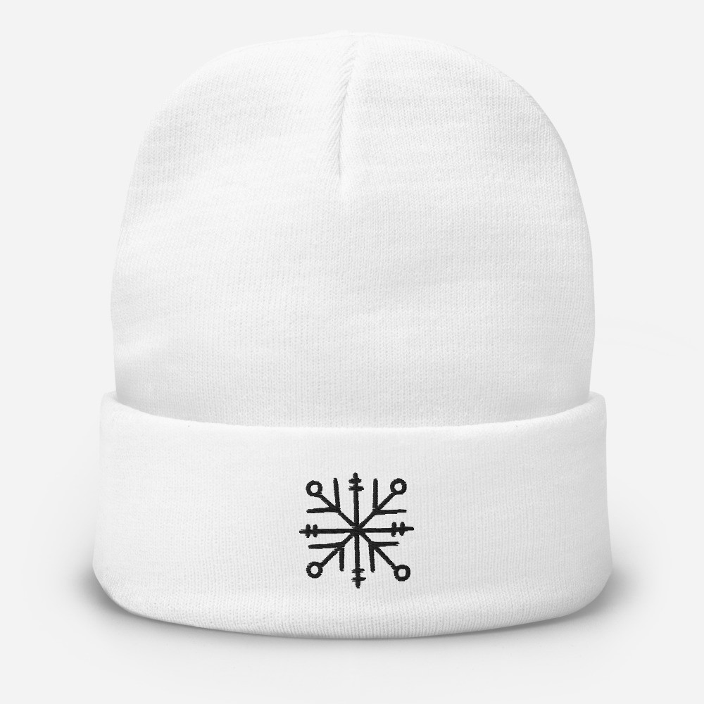 Embroidered Beanie: Snowflake