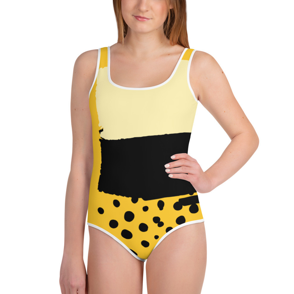 All-Over Print Youth Swimsuit: Abstract Brush Stroke