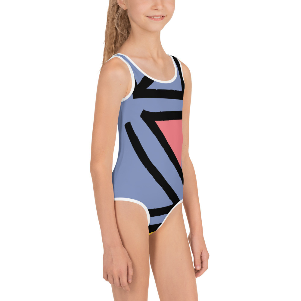 All-Over Print Kids Swimsuit: Geometic