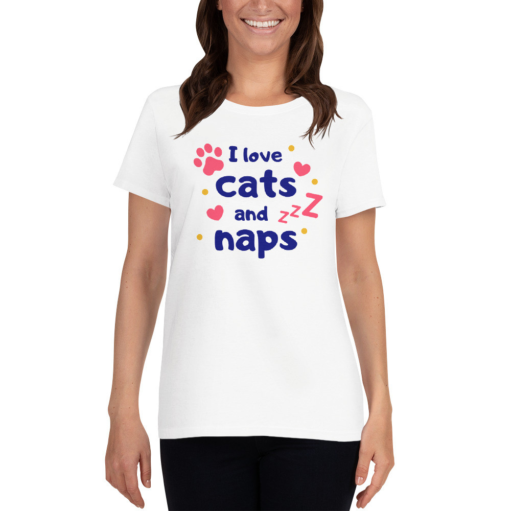 Women's short sleeve t-shirt: I Love Cats