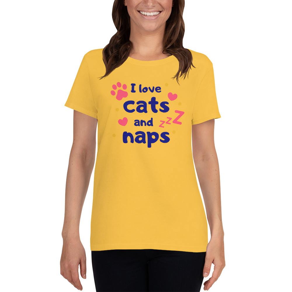 Women's short sleeve t-shirt: I Love Cats