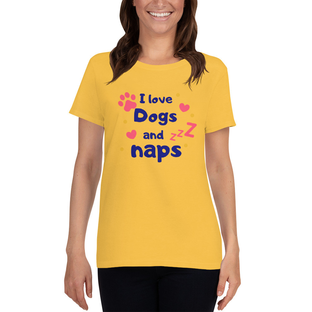 Women's short sleeve t-shirt: I Love dogs