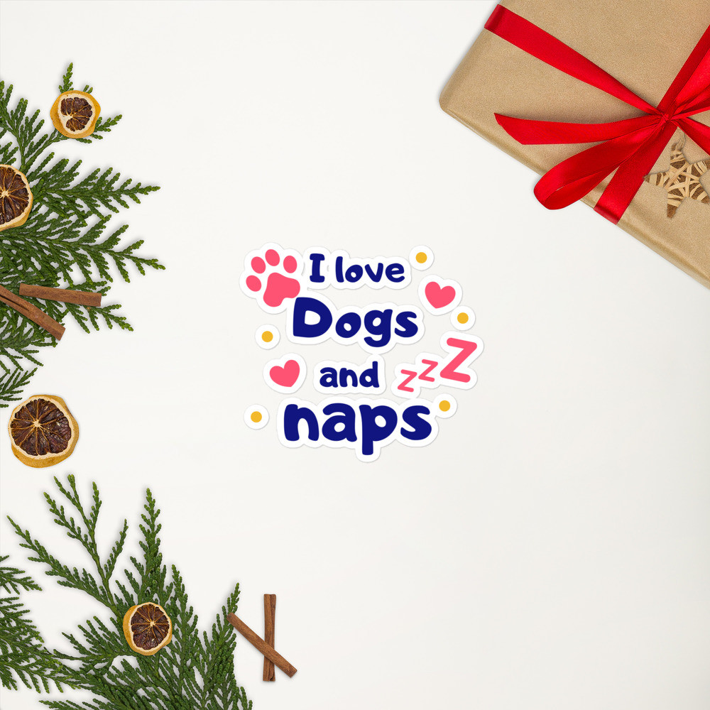 Bubble-free stickers: I Love Dogs