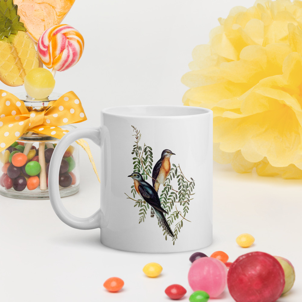 White glossy mug: Nature's Birds