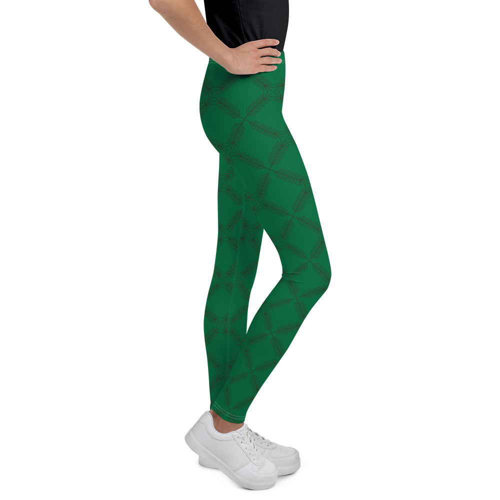Youth Leggings: Festive Green