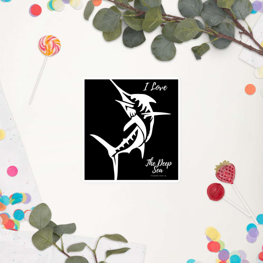 Bubble-free stickers: I Love Deep Sea Fishing