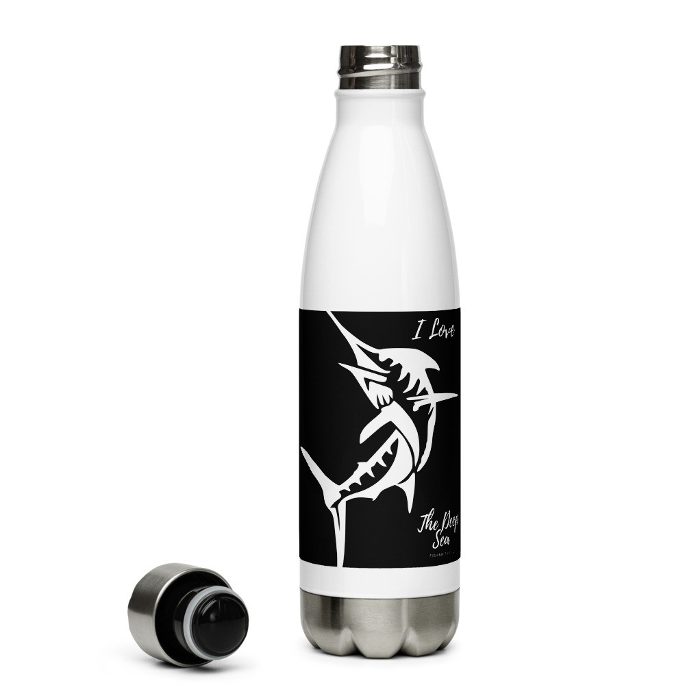 Stainless Steel Water Bottle: I Love Deep Sea Fishing