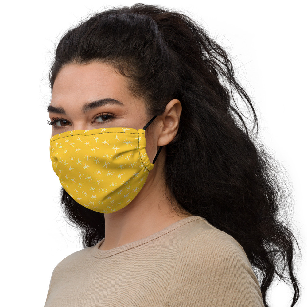 Premium face mask: Yellow Stars