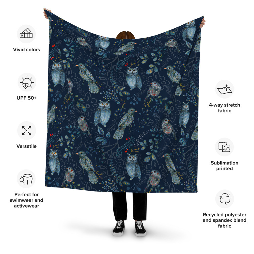 Recycled polyester fabric: Birds & Owls