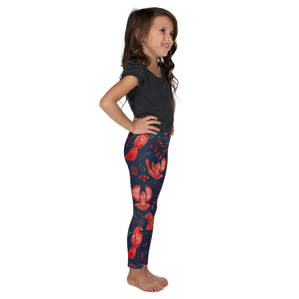 Kid's Leggings: Red birds