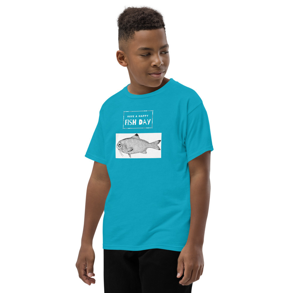 Youth Short Sleeve T-Shirt: Have a Happy Fish Day