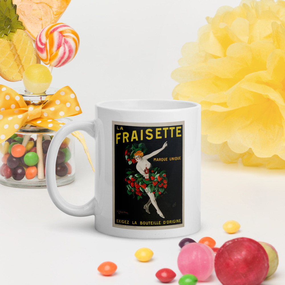 White glossy mug: La Fraisette
