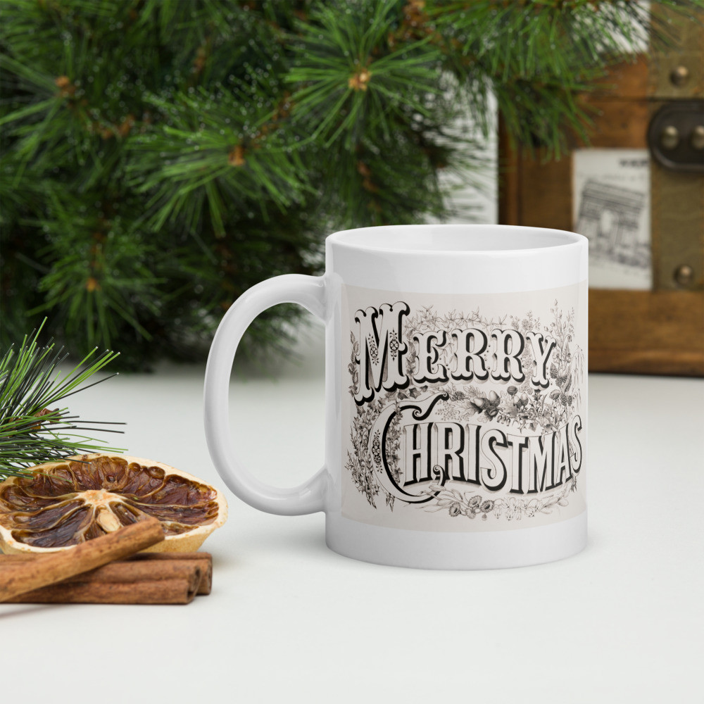 White glossy mug: Merry Christmas