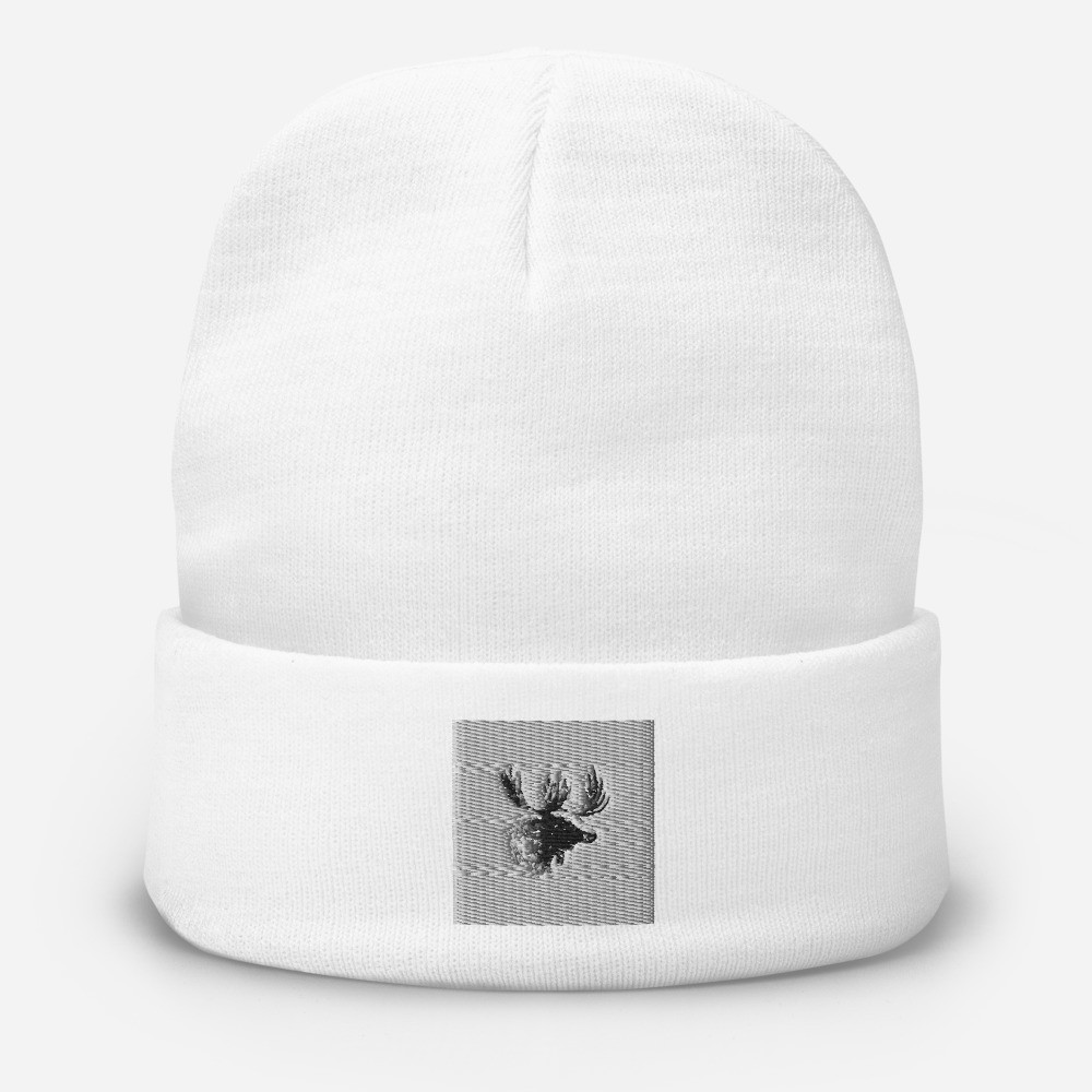 Embroidered Beanie: Moose