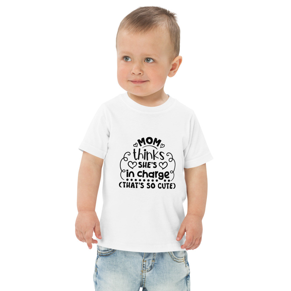 Toddler jersey t-shirt: Mom Thinks 
