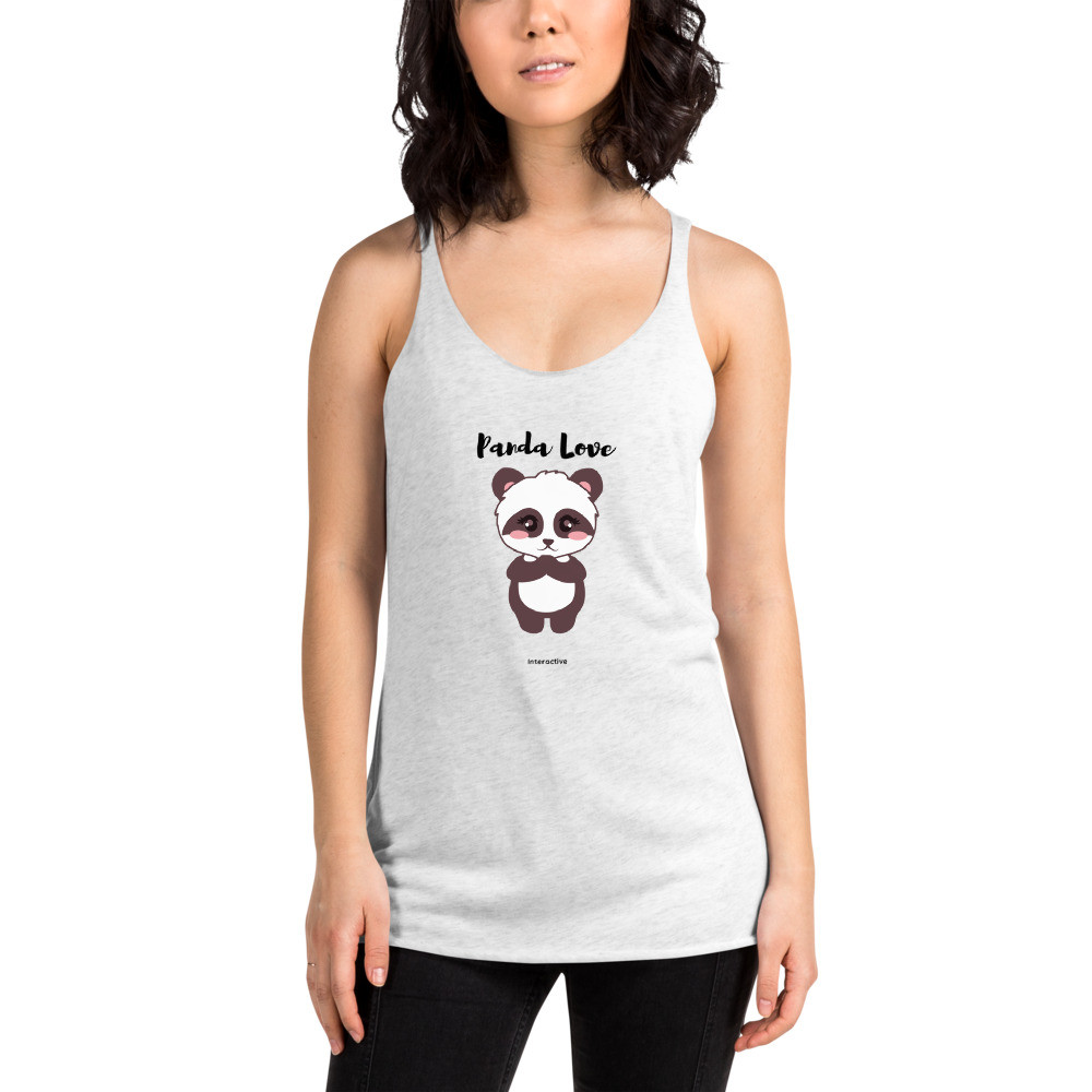 Women's Racerback Tank: Panda Love Color