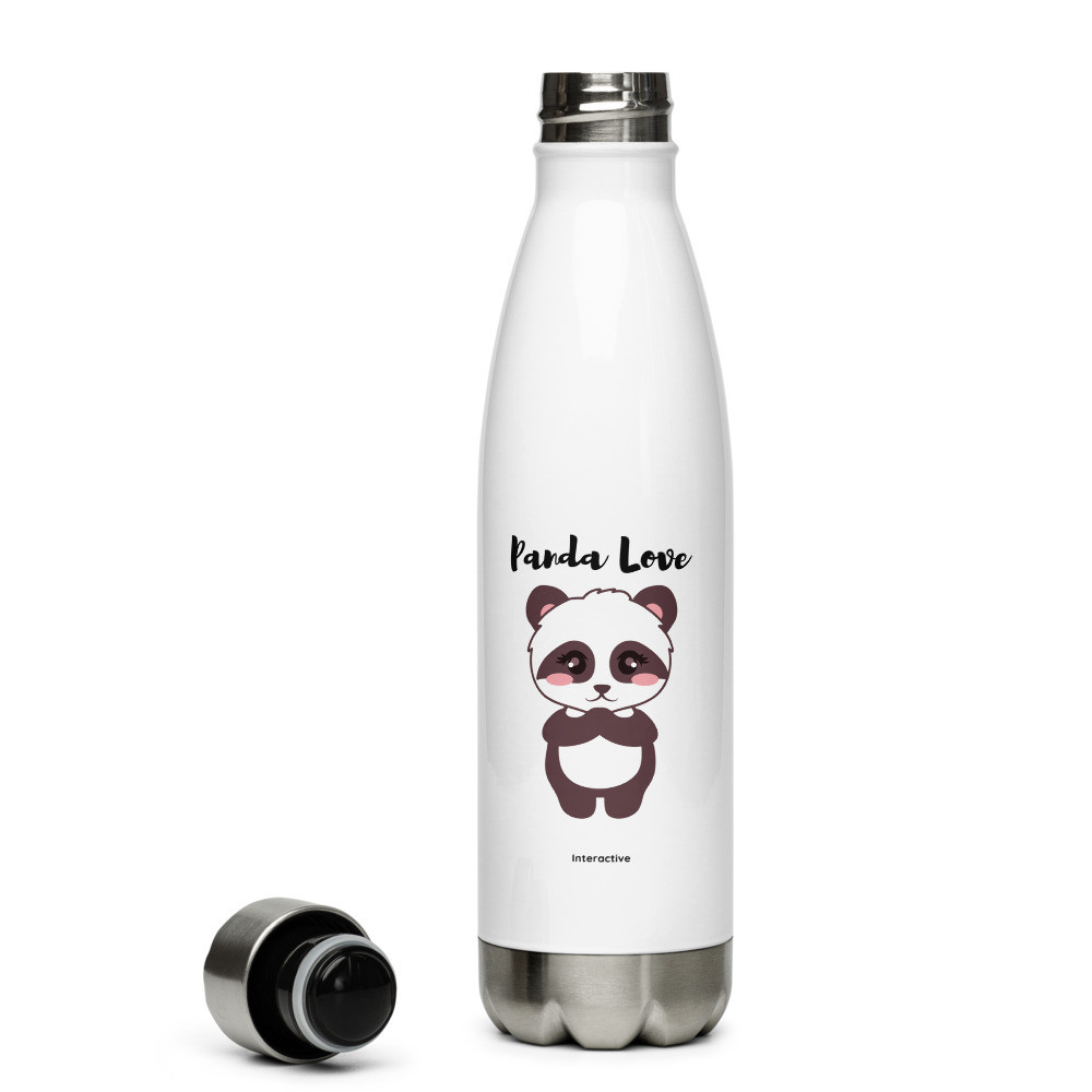 Stainless Steel Water Bottle: Panda Love Color