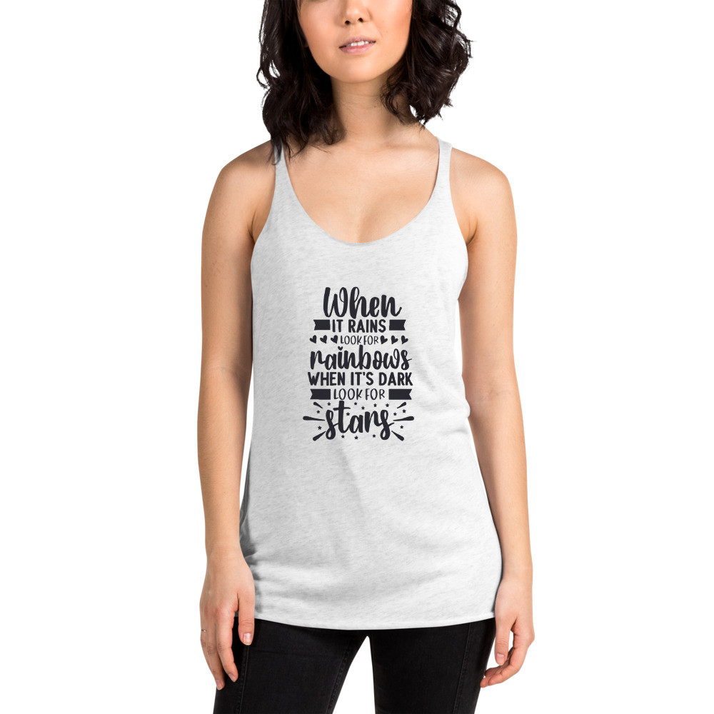 Women's Racerback Tank: When It Rains