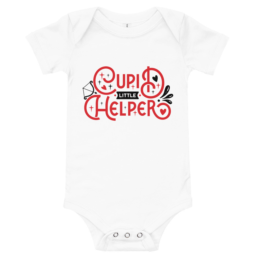Baby short sleeve one piece: Cupid's Little Helper