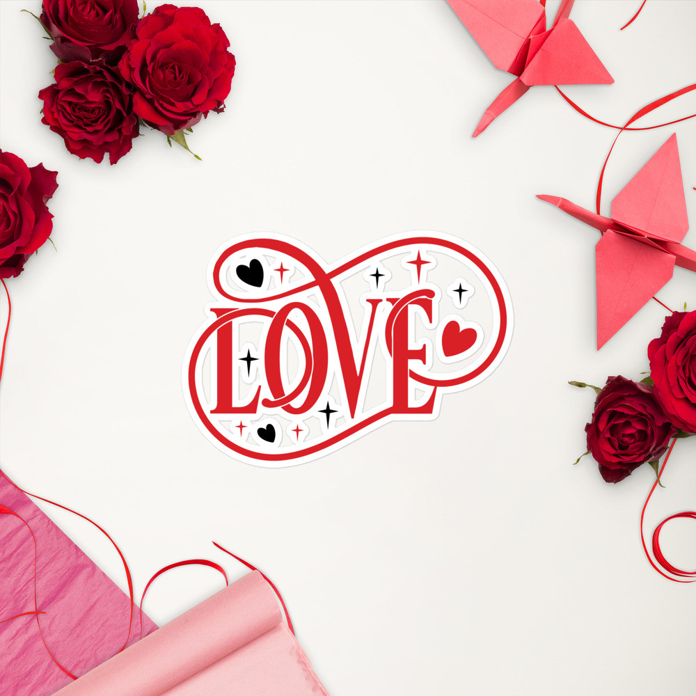 Bubble-free stickers: Love