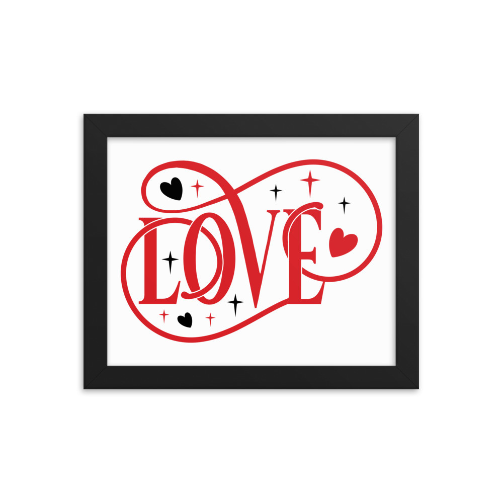 Framed photo paper poster: Love