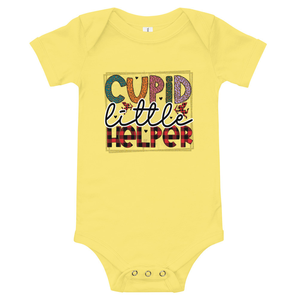 Baby short sleeve one piece: Cupid's Little Helper