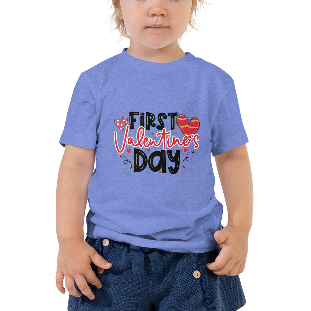 Toddler Short Sleeve Tee: First Valentine's Day