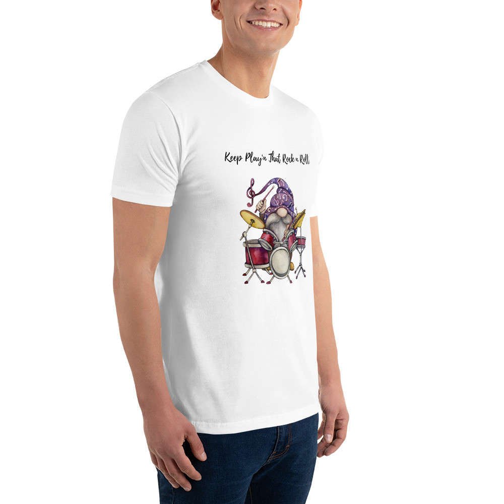 Short Sleeve T-shirt: Keep Play'n That Rock n Roll - Black