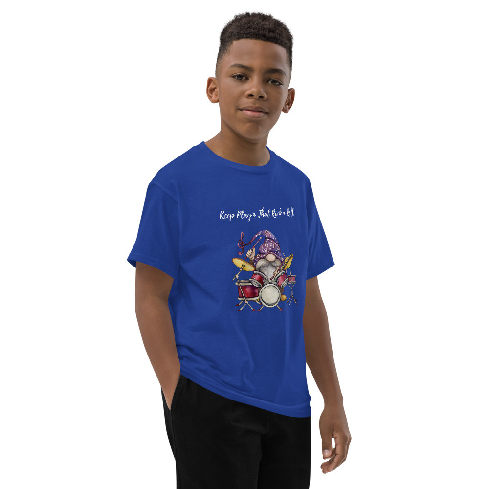 Youth Short Sleeve T-Shirt: Keep Play'n That Rock n Roll - White