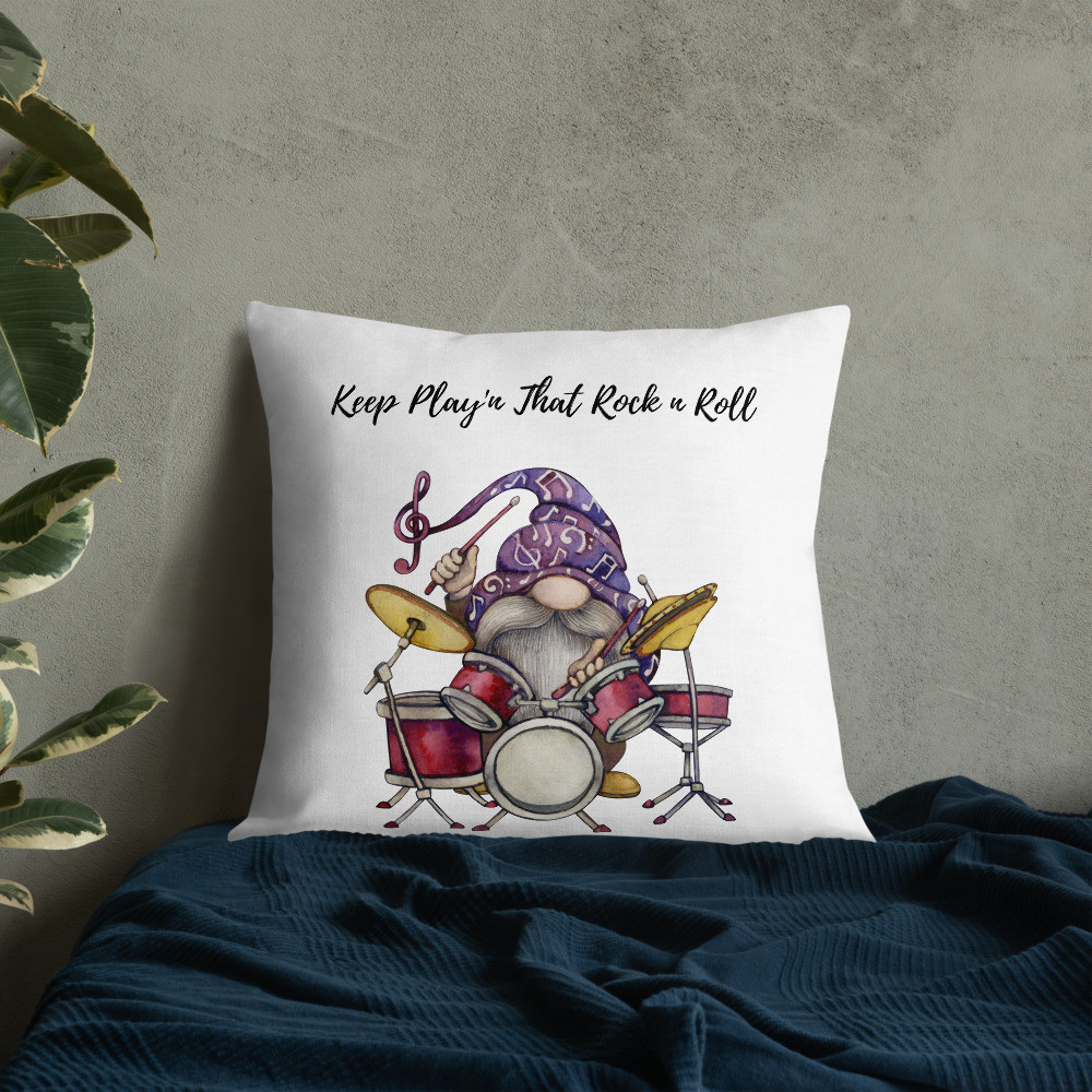 Premium Pillow: Keep Play'n That Rock n Roll - Black