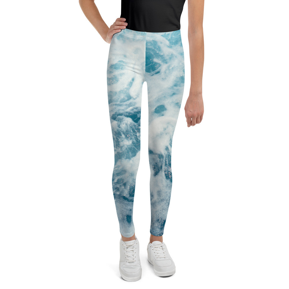 Youth Leggings: Ocean Waves