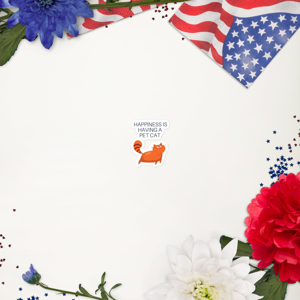 Bubble-free stickers: Happiness is Having a Pet Cat
