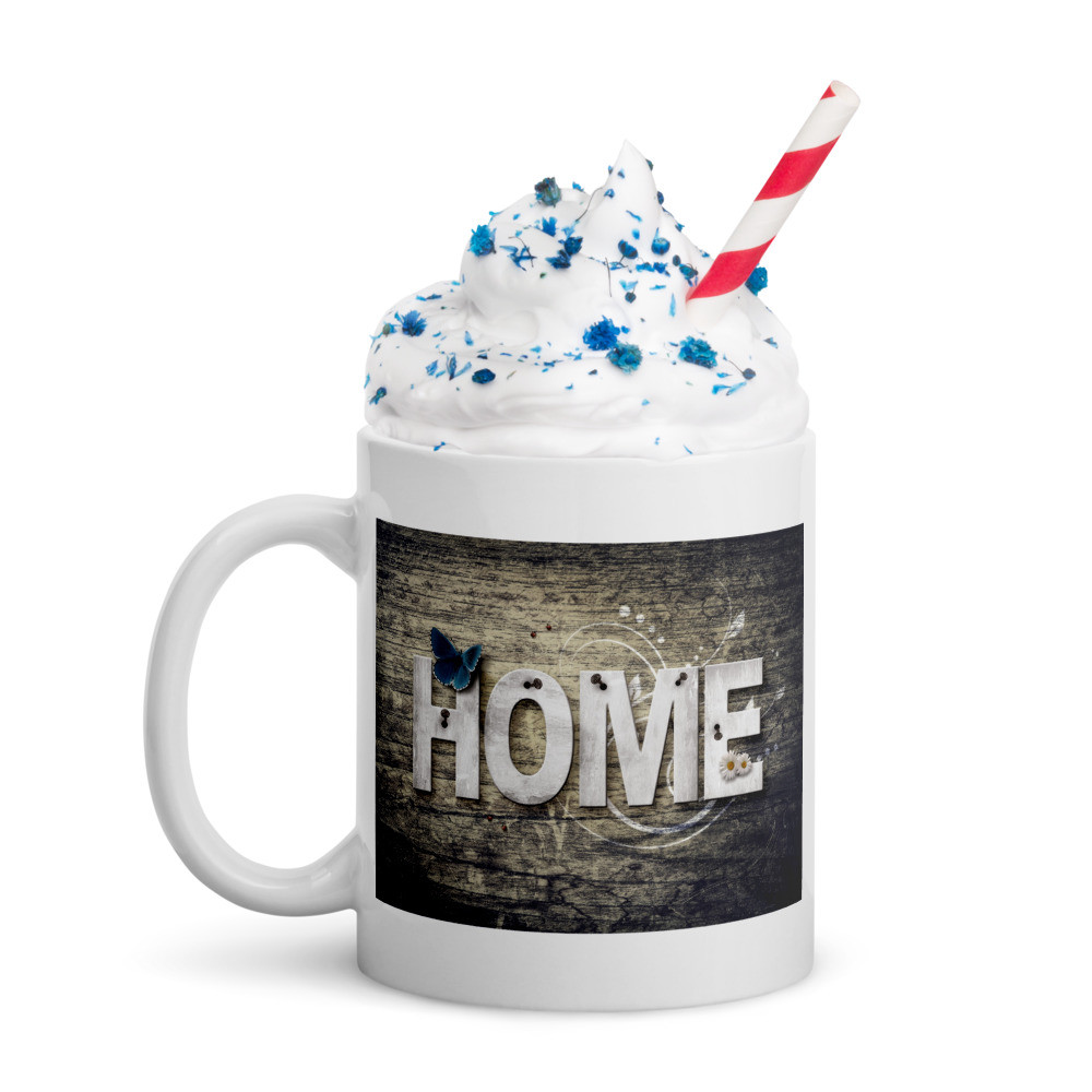White glossy mug: Home