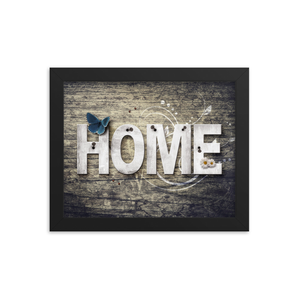 Framed photo paper poster: Home
