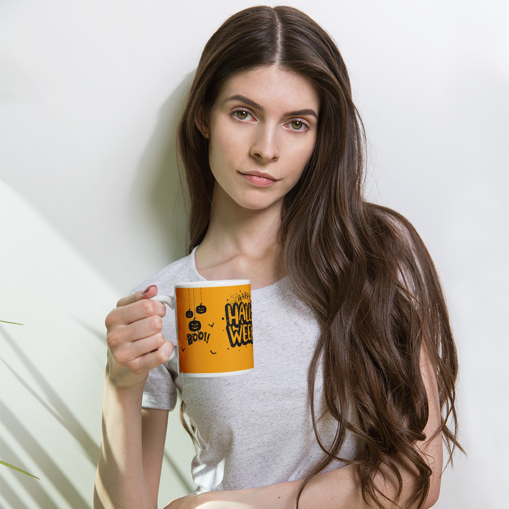 White glossy mug: Happy Halloween