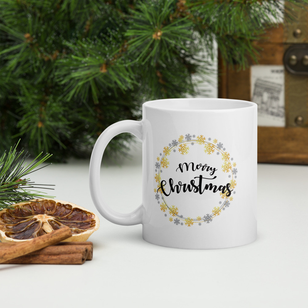 White glossy mug: Merry Christmas