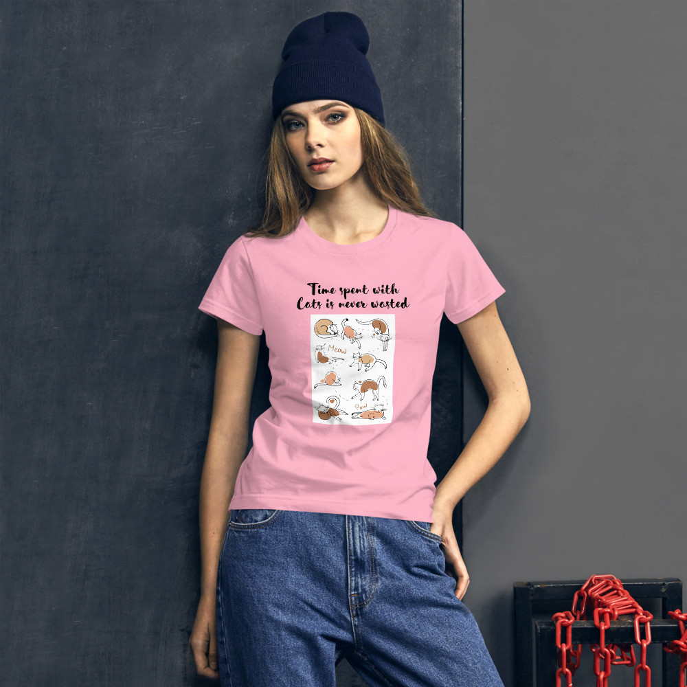 Women's short sleeve t-shirt: Time Spent with Cats